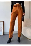 Kendinden Kemerli Triko Pantolon Camel