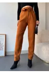 Kendinden Kemerli Triko Pantolon Camel Kendinden Kemerli Triko Pantolon Camel