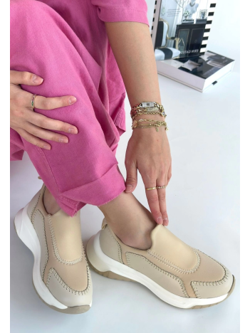 Kendy Bej Cilt Spor Ayakkabı Kendy Bej Cilt Spor Ayakkabı