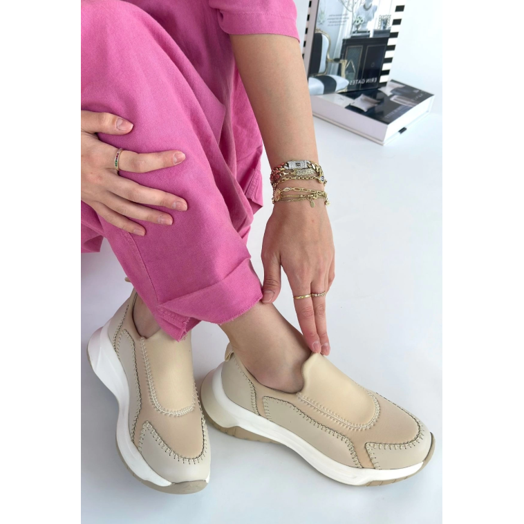 Kendy Bej Cilt Spor Ayakkabı Kendy Bej Cilt Spor Ayakkabı