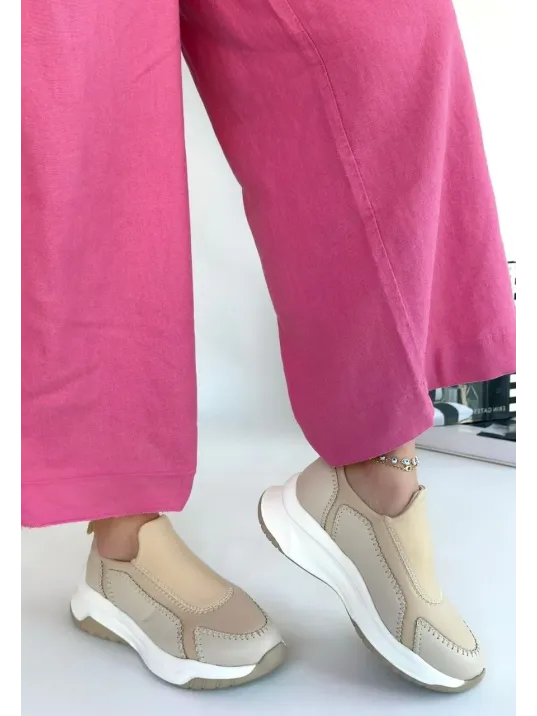 Kendy Bej Cilt Spor Ayakkabı Kendy Bej Cilt Spor Ayakkabı