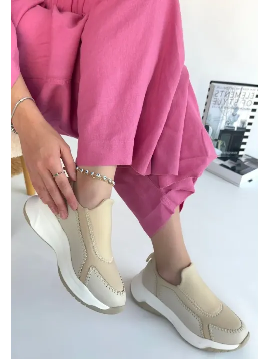 Kendy Bej Cilt Spor Ayakkabı Kendy Bej Cilt Spor Ayakkabı