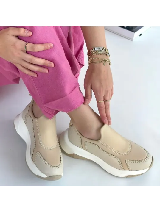 Kendy Bej Cilt Spor Ayakkabı Kendy Bej Cilt Spor Ayakkabı