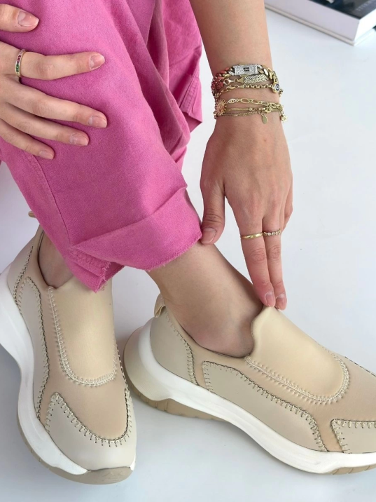 Kendy Bej Cilt Spor Ayakkabı Kendy Bej Cilt Spor Ayakkabı