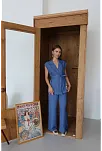 Keten Yelek Pantolon Takım İndigo Pt