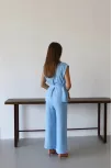 Keten Yelek Pantolon Takım Mavi Pt Keten Yelek Pantolon Takım Mavi Pt
