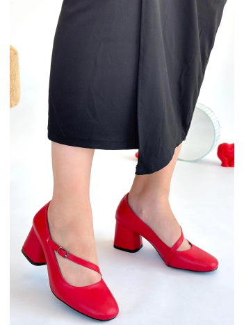 Kier Kırmızı Cilt Topuklu Ayakkabı Kier Kırmızı Cilt Topuklu Ayakkabı