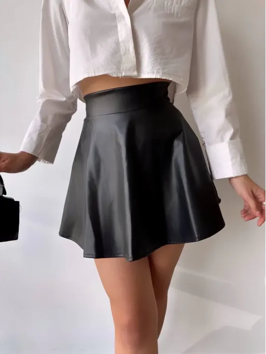 Kısa Deri Çan Etek H26599
