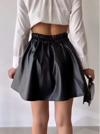 Kısa Deri Çan Etek H26599