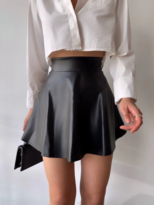 Kısa deri çan etek h26599 Kısa deri çan etek h26599