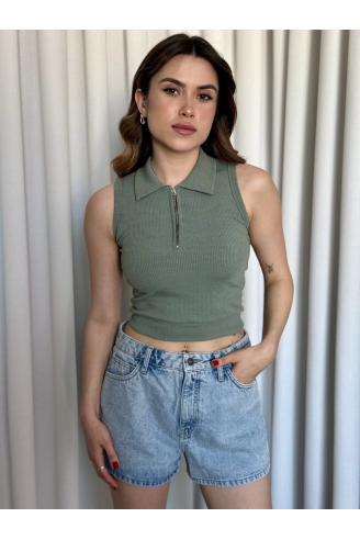 Kısa fermuarlı crop
