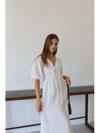 Kısa Kollu Müslin Elbise Beyaz Pt Kısa Kollu Müslin Elbise Beyaz Pt