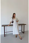 Kısa Kollu Müslin Elbise Beyaz Pt