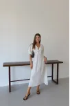 Kısa Kollu Müslin Elbise Beyaz Pt