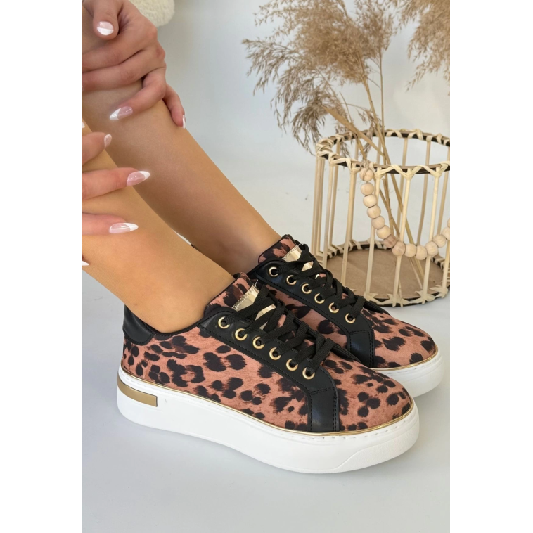 Kity Leopar Saten Bağcıklı Spor Ayakkabı Kity Leopar Saten Bağcıklı Spor Ayakkabı
