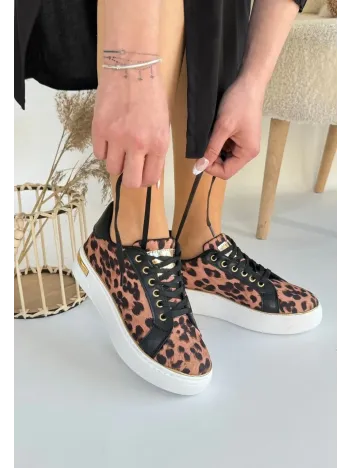 Kity Leopar Saten Bağcıklı Spor Ayakkabı Kity Leopar Saten Bağcıklı Spor Ayakkabı