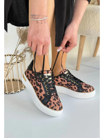 Kity Leopar Saten Bağcıklı Spor Ayakkabı Kity Leopar Saten Bağcıklı Spor Ayakkabı