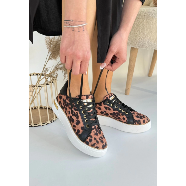 Kity Leopar Saten Bağcıklı Spor Ayakkabı Kity Leopar Saten Bağcıklı Spor Ayakkabı