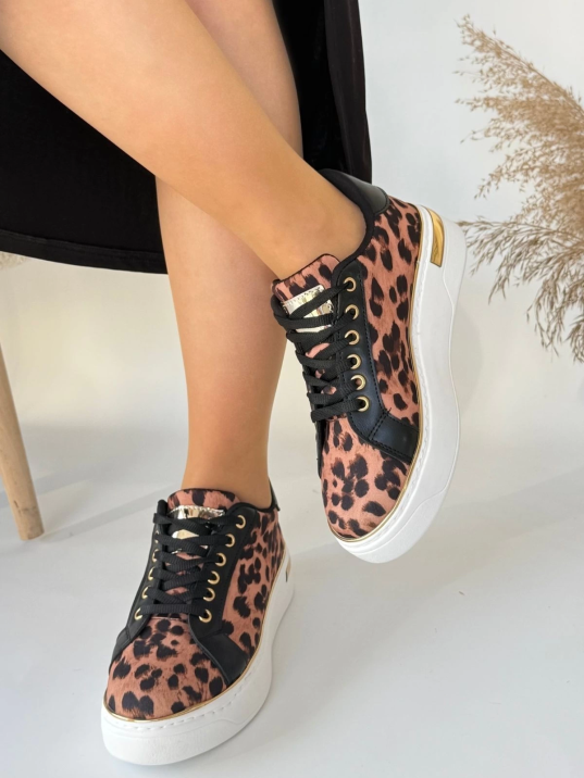 Kity Leopar Saten Bağcıklı Spor Ayakkabı Kity Leopar Saten Bağcıklı Spor Ayakkabı