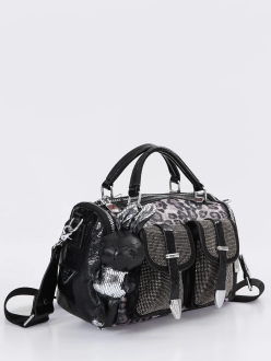 Kiwer Siyah Cilt Omuz Çantası