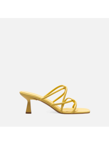 Koert Sarı Cilt Topuklu Terlik