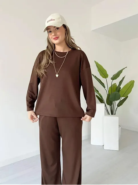 Kollu Modal Takım Kahve
