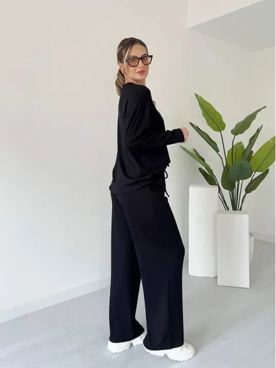 Kollu Modal Takım Siyah