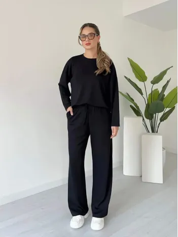 Kollu Modal Takım Siyah