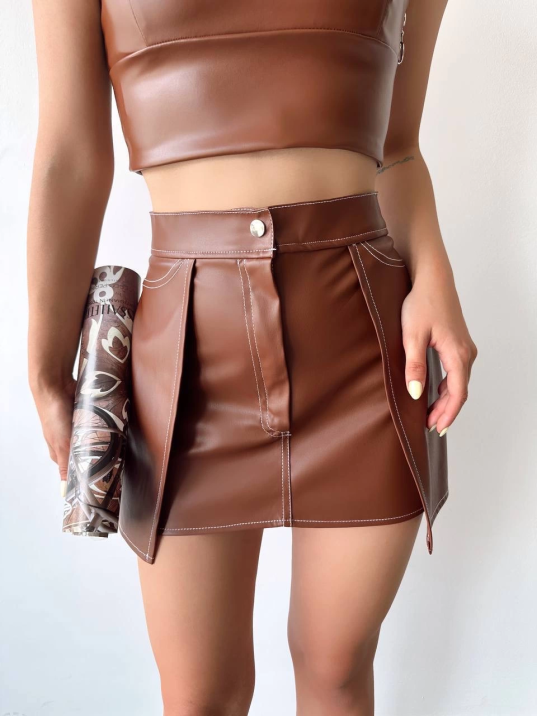 Kontrast deri etek kahve w260015 Kontrast deri etek kahve w260015