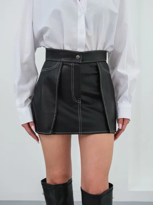 Kontrast Deri Etek Siyah W260015
