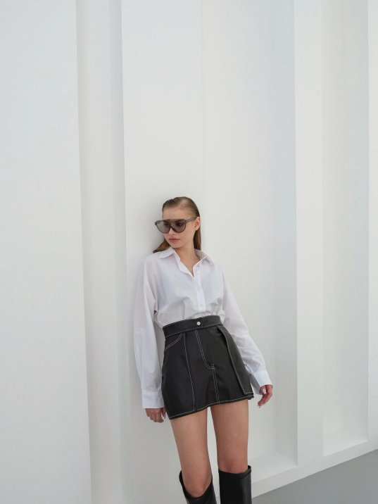 Kontrast deri etek siyah w260015 Kontrast deri etek siyah w260015