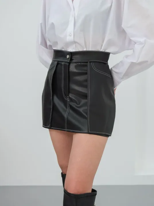 Kontrast Deri Etek Siyah W260015