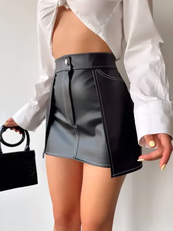 Kontrast Deri Etek Siyah W260015