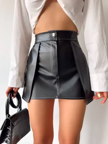 Kontrast Deri Etek Siyah W260015