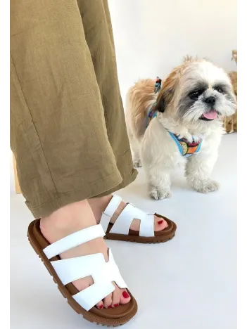 Kooni Beyaz Cilt Terlik