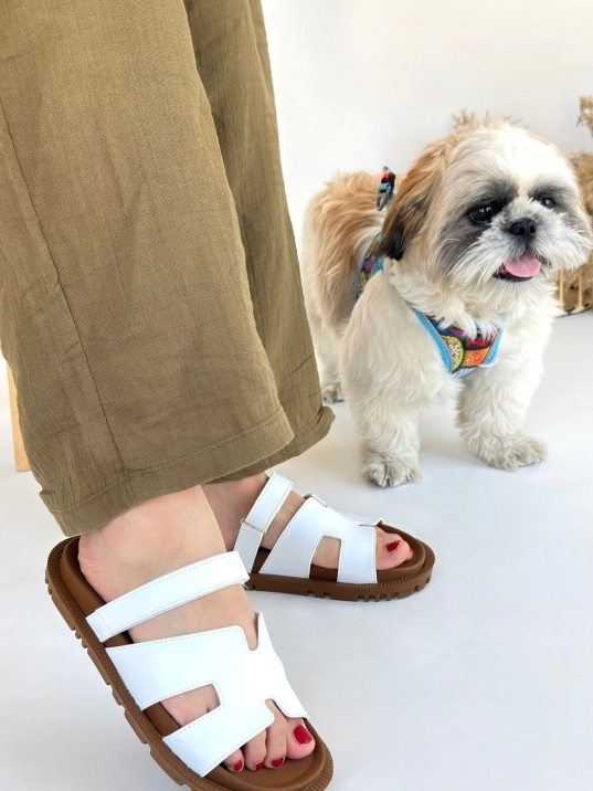 Kooni Beyaz Cilt Terlik Kooni Beyaz Cilt Terlik