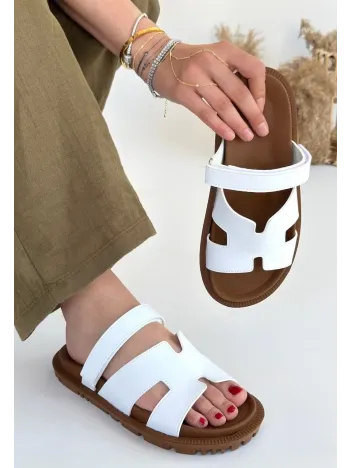 Kooni Beyaz Cilt Terlik