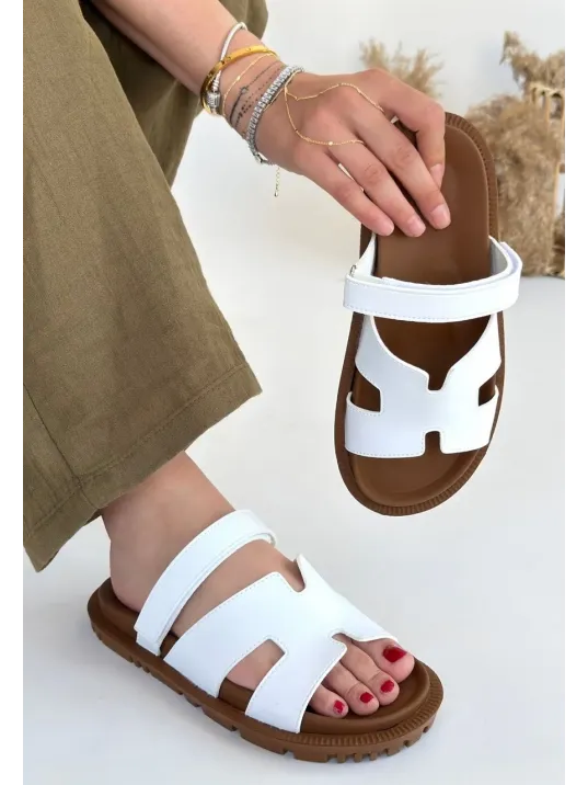 Kooni Beyaz Cilt Terlik