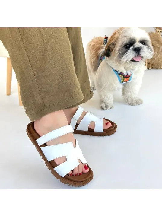 Kooni Beyaz Cilt Terlik