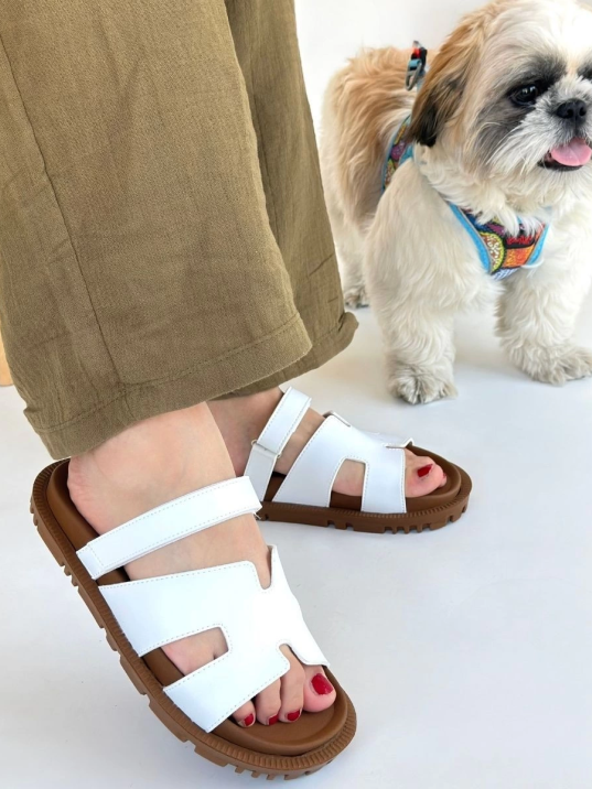 Kooni Beyaz Cilt Terlik Kooni Beyaz Cilt Terlik