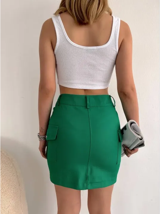Körüklü Cep Etek Yeşil S24904
