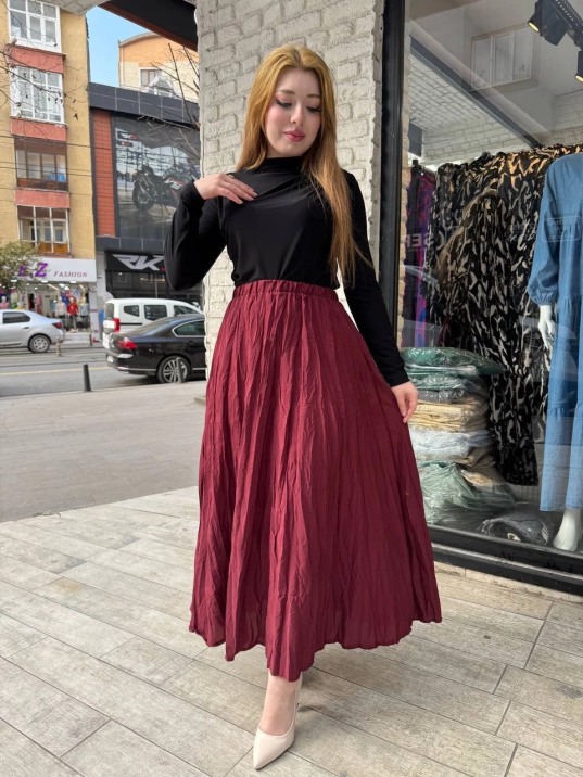 Kraş etek bordo Kraş etek bordo