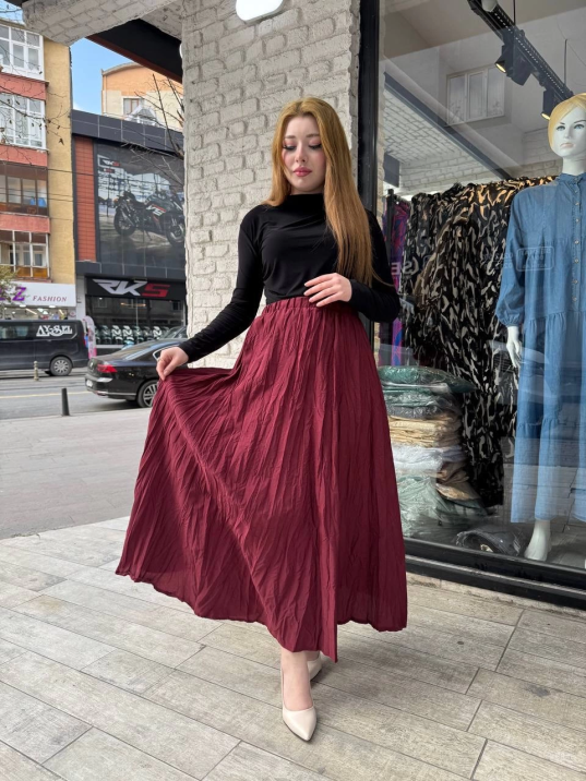 Kraş etek bordo Kraş etek bordo