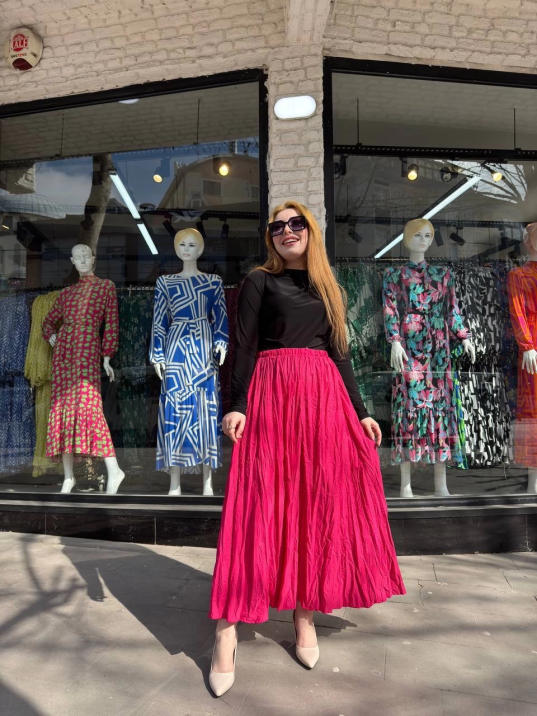 Kraş etek fuşya Kraş etek fuşya