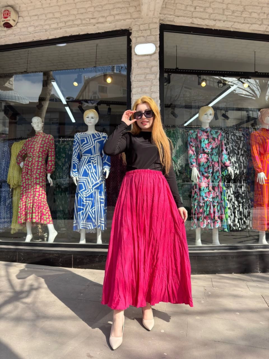 Kraş etek fuşya Kraş etek fuşya