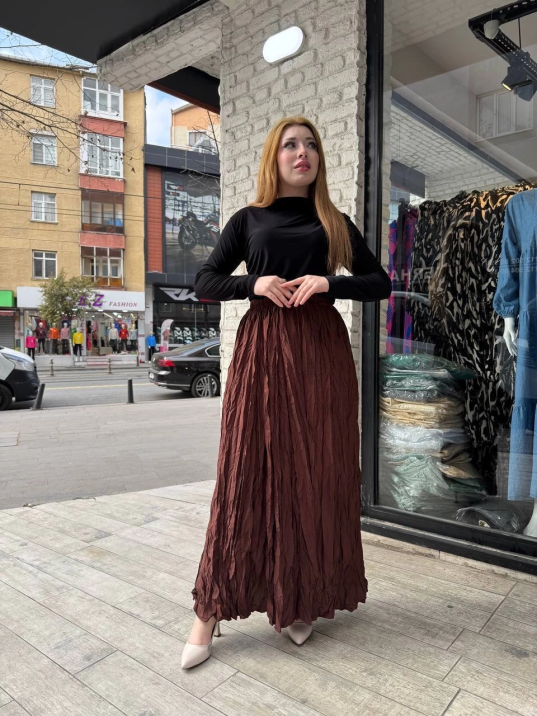 Kraş etek kahve Kraş etek kahve