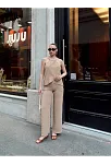 Kruvaze Takım Ayrobin Bej S054