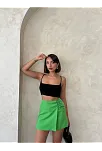 Kuş Gözü Şort Etek Yeşil S25819