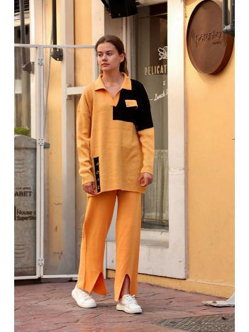 Kuş gözü triko takım Hardal Kuş gözü triko takım Hardal