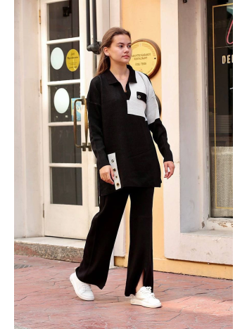 Kuş gözü triko takım Siyah Kuş gözü triko takım Siyah